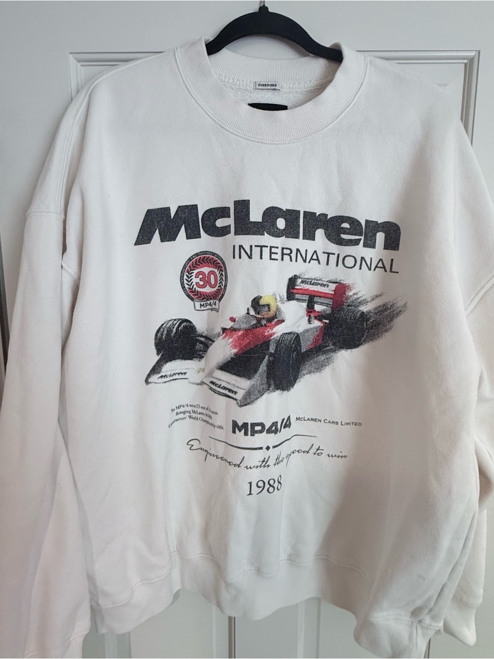 McLaren x Abercrombie White Graphic Crewneck Sweatshirt